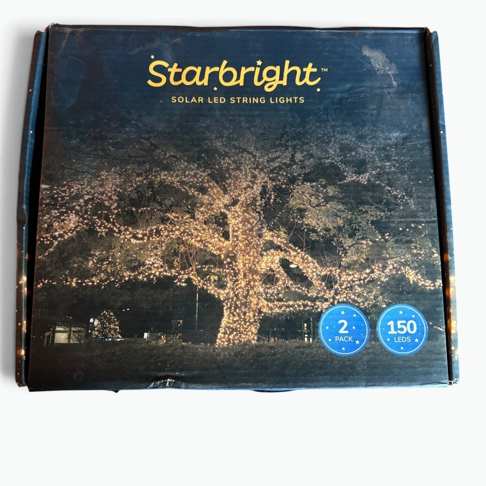Starbright Solar LED String Lights 2 Pack 150 LED Warm White Copper Fairycore